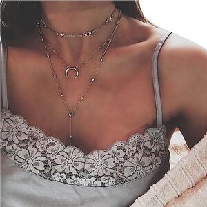 Choker Crystal Multi-Layer Y Necklace